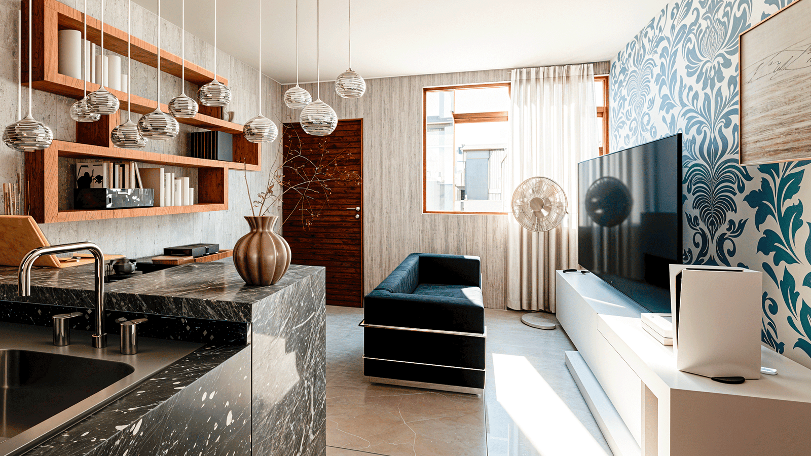 Sala de estar moderna con diseño minimalista - Proyecto ORIGEN