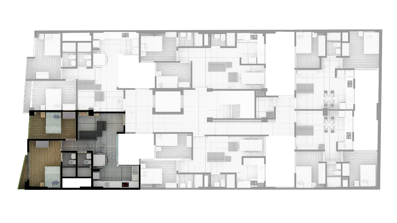 Plano de 61,60 m²